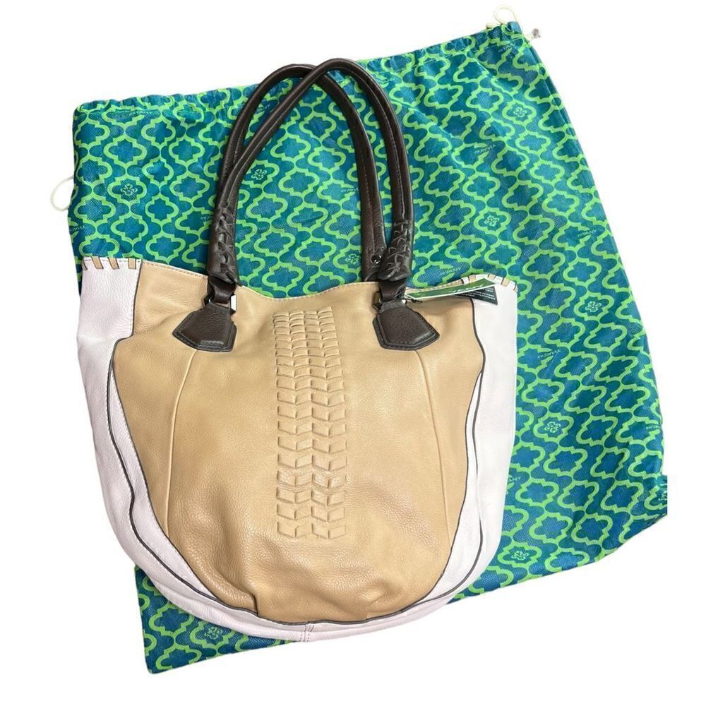OrYany Tan, Brown & White Leather Tote NWT & Dustbag